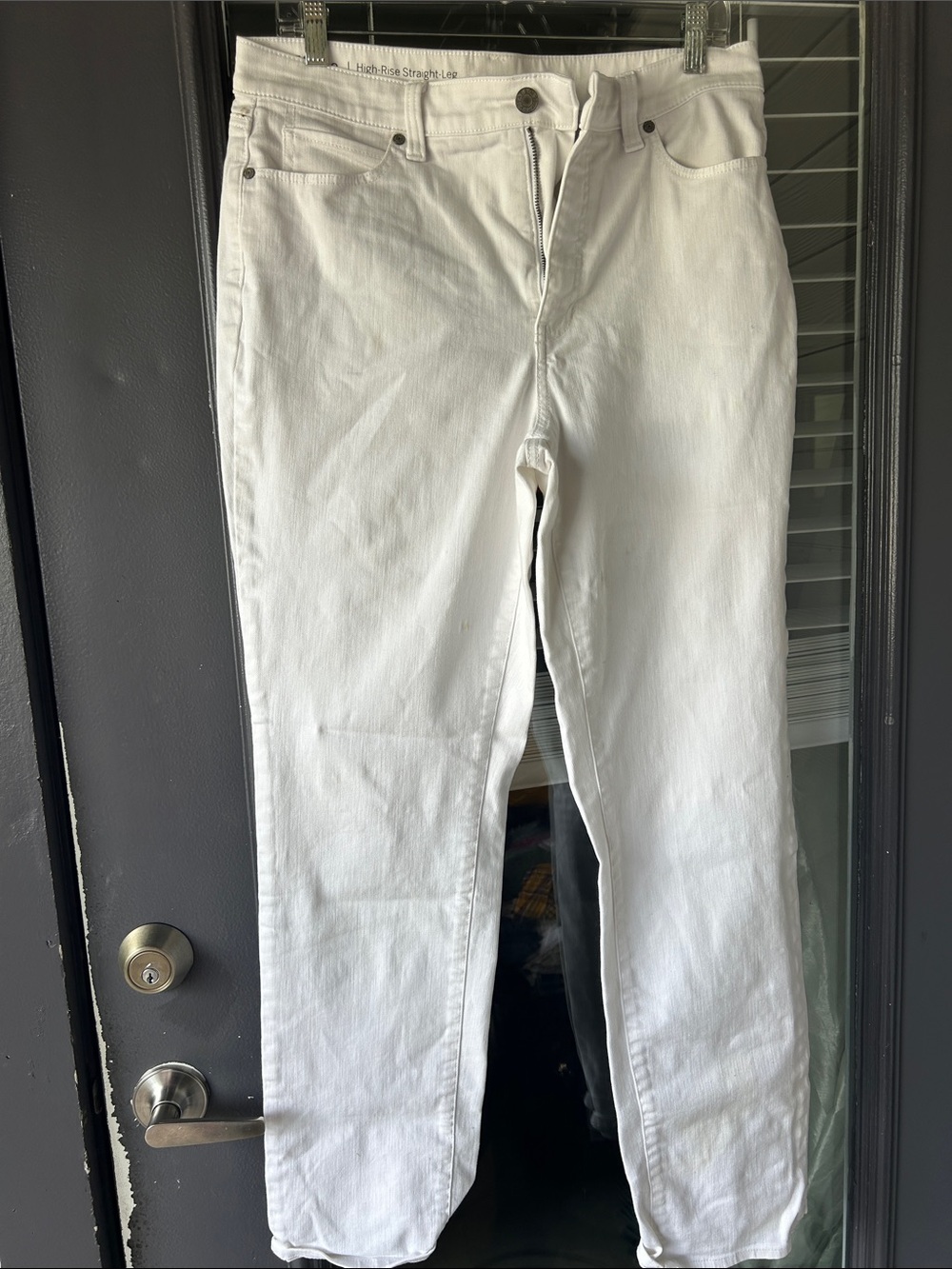 Talbots High-Rise White Straight-Leg Jeans